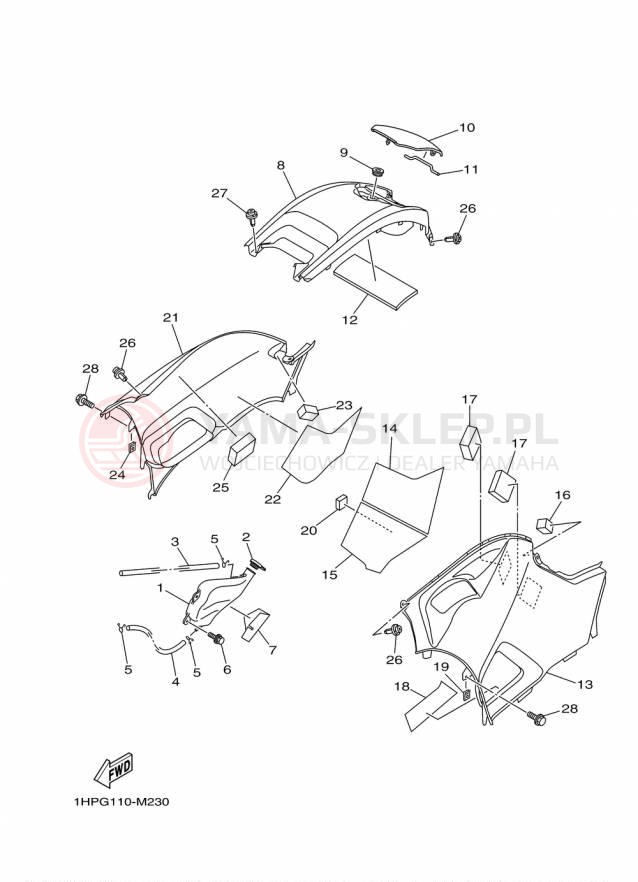 Schemat "Pokrywa boczna" do Yamaha GRIZZLY 700 EPS SE YFM700PSFS