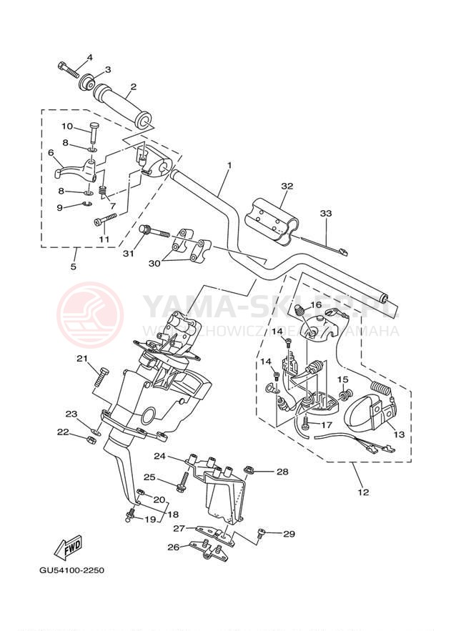 Schemat "Kierownica i osprzęt" do Yamaha SUV1200 SV1200A