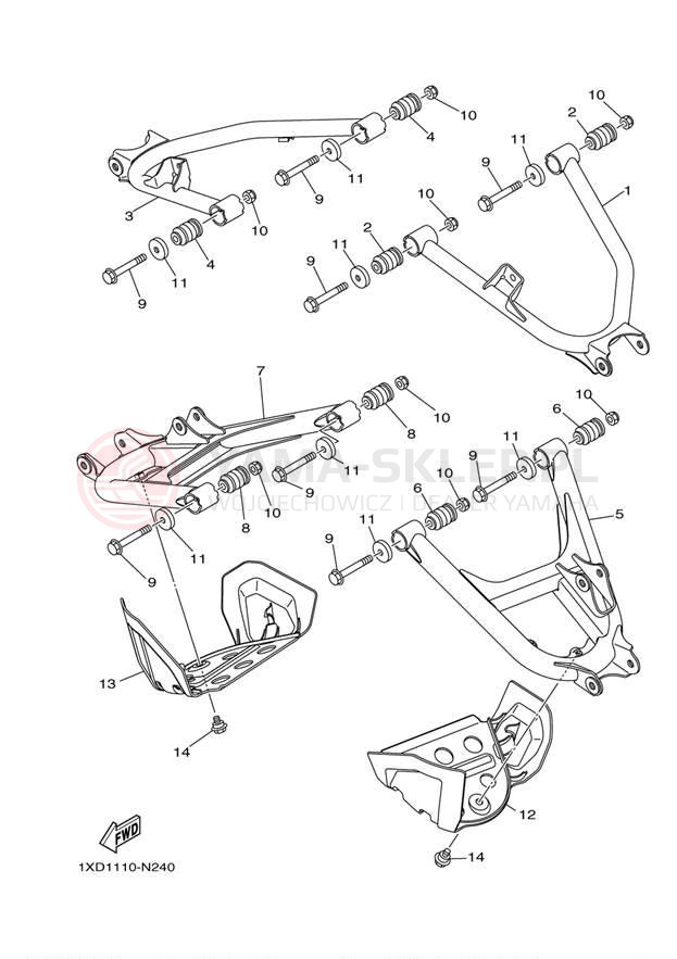 Schemat "wahacz" do Yamaha VIKING 700 YXM700DEL