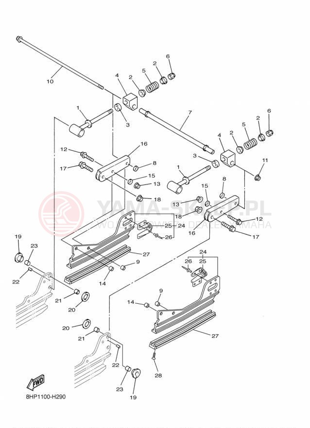 Schemat "TRACK SUSPENSION" do Yamaha RS VENTURE TF RST90PTFFB