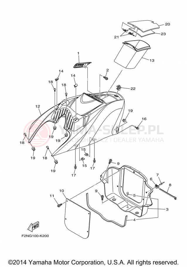 Schemat "ENGINE HATCH" do Yamaha WAVERUNNER V1 VX1100EP