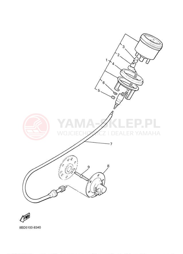 Schemat "licznik" do Yamaha BR250TF