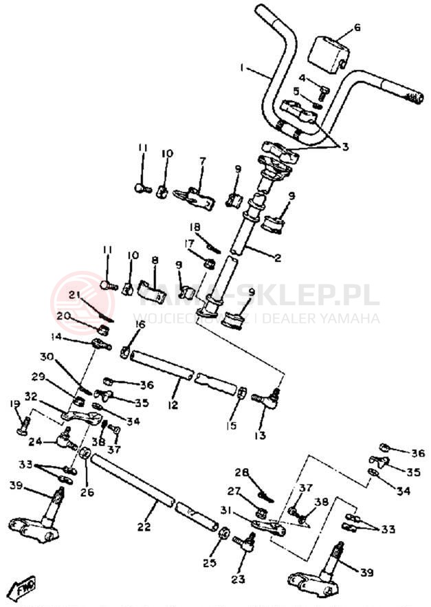 Schemat "Kierownica i osprzęt" do Yamaha ET250D