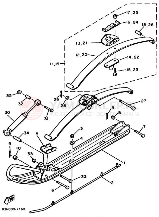 Schemat "płozy" do Yamaha XL-V XL540P