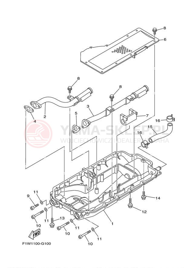 Schemat "Miska olejowa" do Yamaha WAVERUNNER FZR GX1800HB
