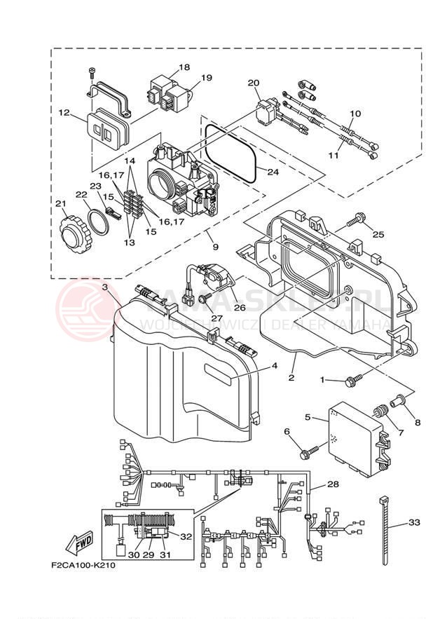 Schemat "układ elektryczny" do Yamaha WAVERUNNER FZR GX1800K