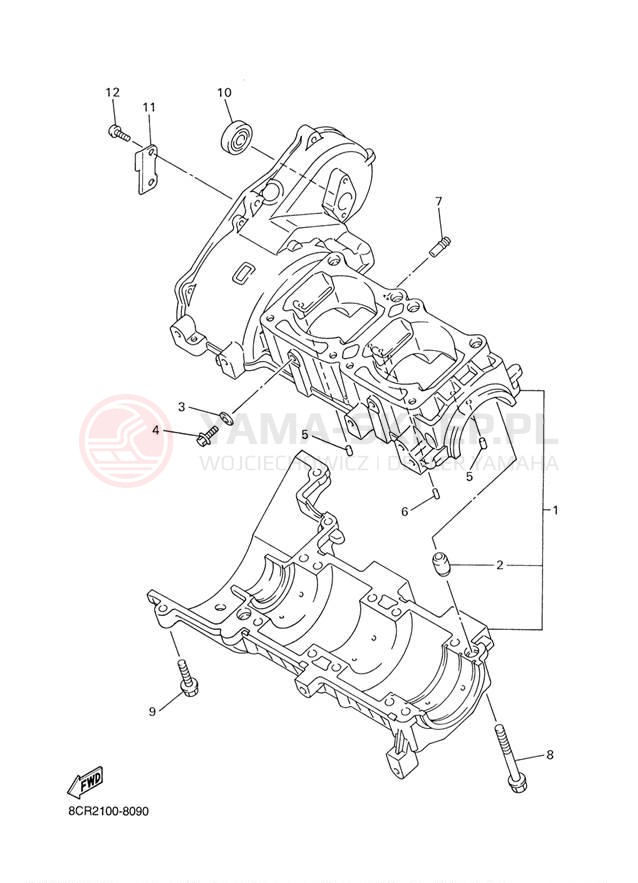 Schemat "Obudowa silnika" do Yamaha SX500R SX500D