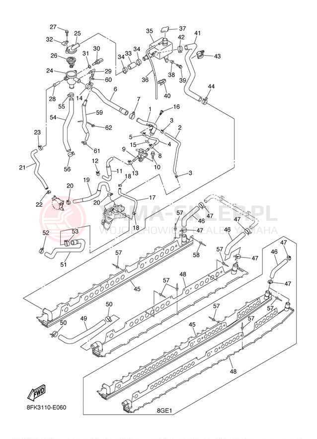 Schemat "Układ chlodzenia" do Yamaha VECTOR MOUNTAIN RS90ML/RS90MSL