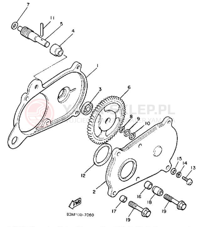 Schemat "PUMP DRIVE - GEAR" do Yamaha INVITER CF300L