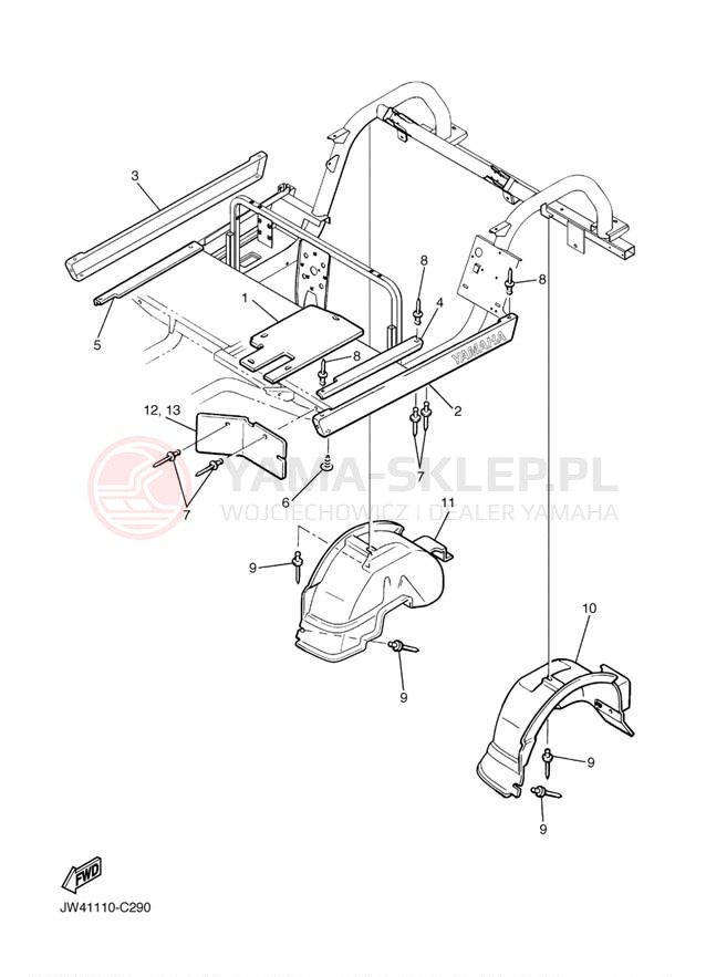 Schemat "BODY FITTING" do Yamaha PRO HAULER 700 YXP700AT