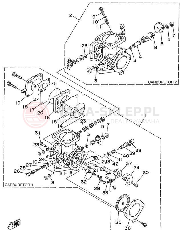 Schemat "Gaźnik" do Yamaha WAVE RUNNER XL760 XL760X