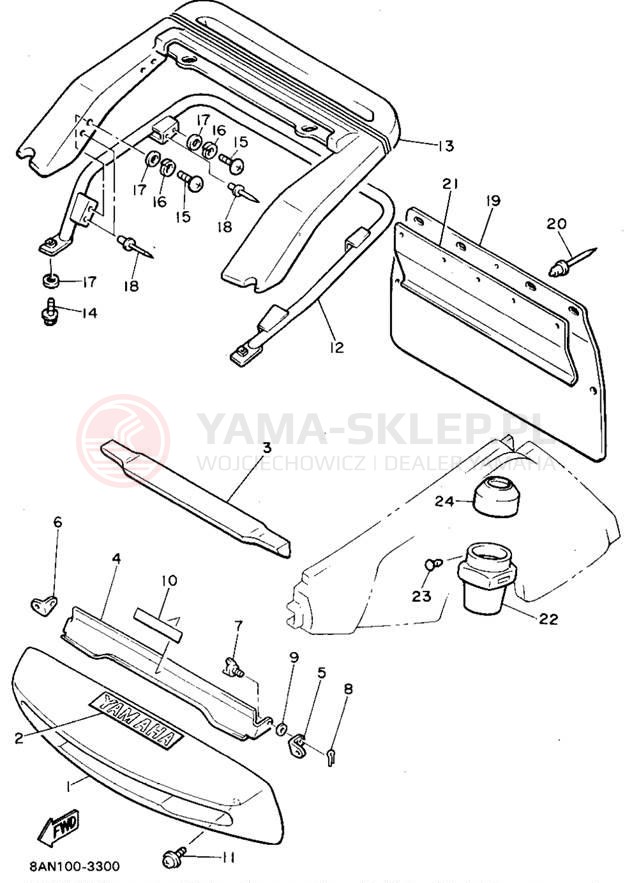 Schemat "zderzak" do Yamaha VENTURE XL VT480U