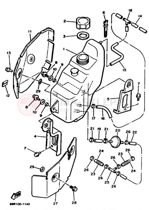 Schemat "Miska olejowa" do Yamaha EXCITER II EX570R