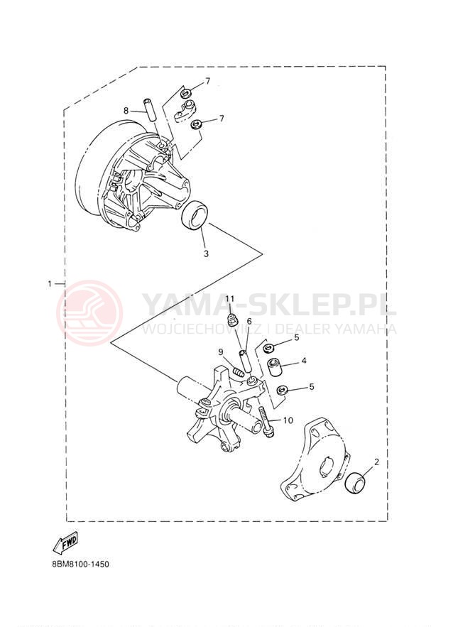 Schemat "Sprzęgło - zestaw regulacji" do Yamaha VK540 III VK540EF