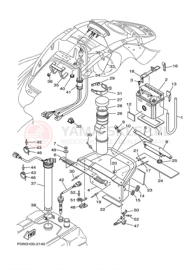 Schemat "układ elektryczny" do Yamaha GP800R GP800AC