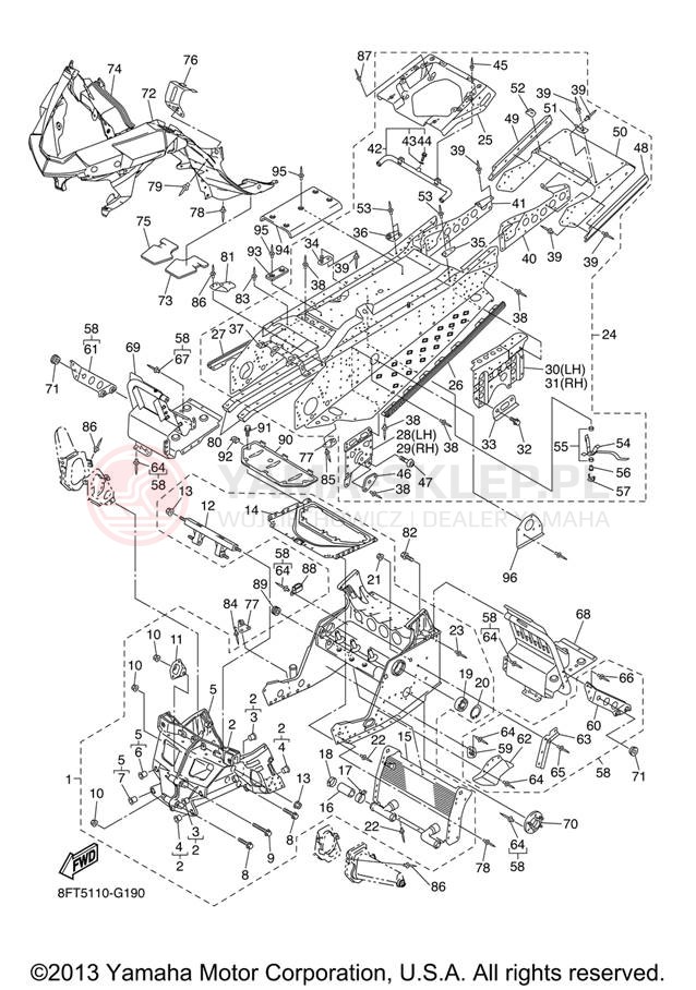 Schemat "rama" do Yamaha APEX LTX RX10LTXB