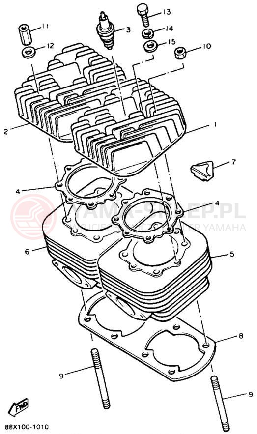 Schemat "cylinder" do Yamaha PHAZER II PZ480T