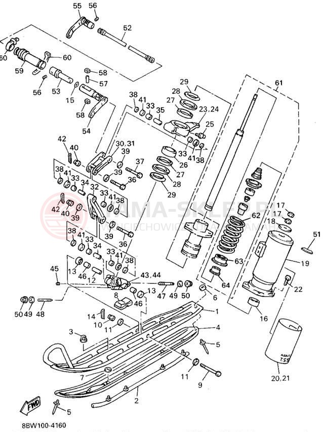 Schemat "płozy" do Yamaha VMAX-4 VX750U