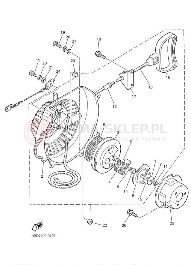 Schemat "rozrusznik" do Yamaha BRAVO BR250TW