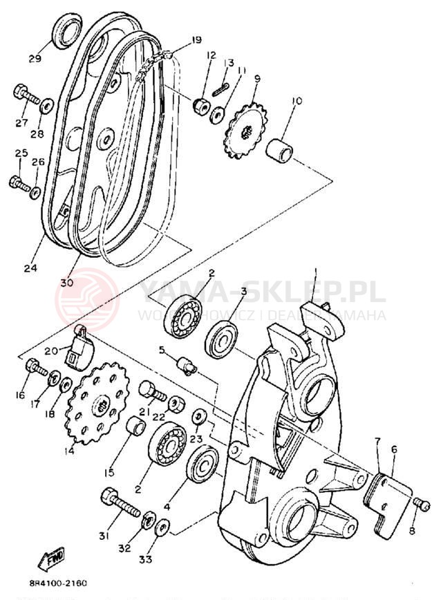 Schemat "Układ napędowy" do Yamaha BRAVO T (LONG TRACK) BR250TM