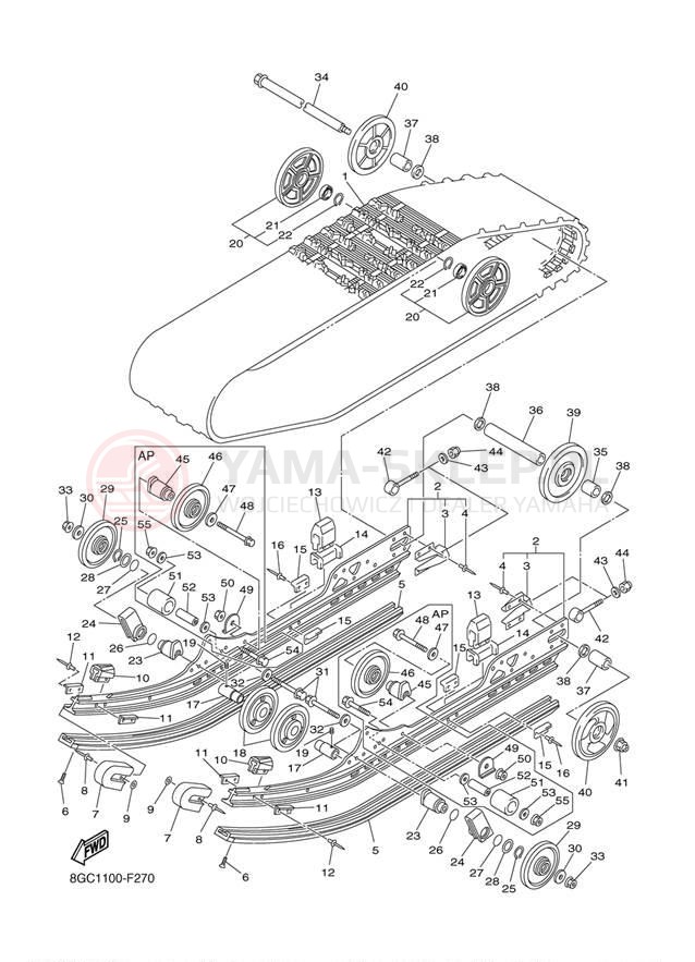 Schemat "Zawieszenie gąsiennicy" do Yamaha PHAZER PZ50W
