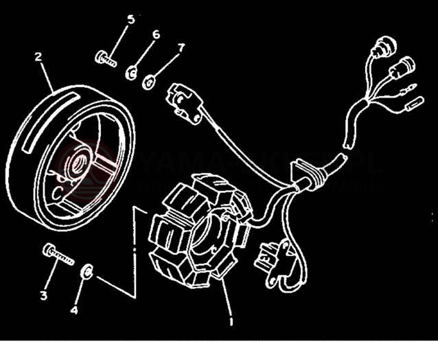 Schemat "prądnica" do Yamaha VMAX-4 VX750S
