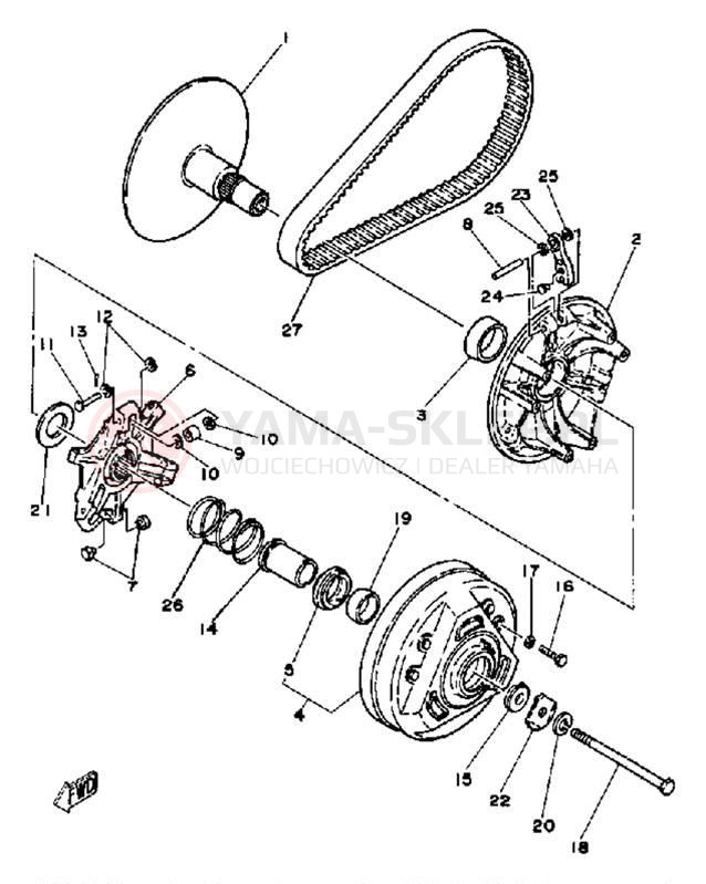 Schemat "PRIMARY SHEAVE" do Yamaha EC540D