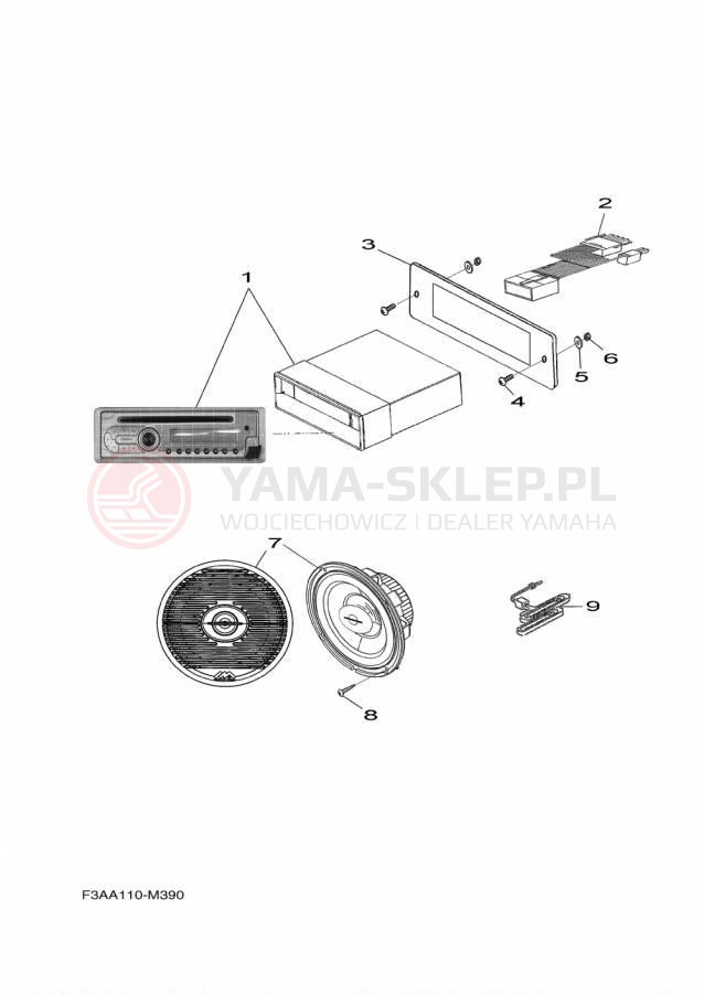 Schemat "Nagłośnienie" do Yamaha SX190 RX1800CP/RX1800DP