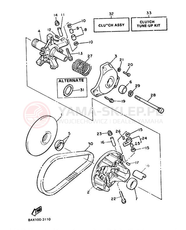 Schemat "PRIMARY SHEAVE" do Yamaha VMAX-4 VX750T