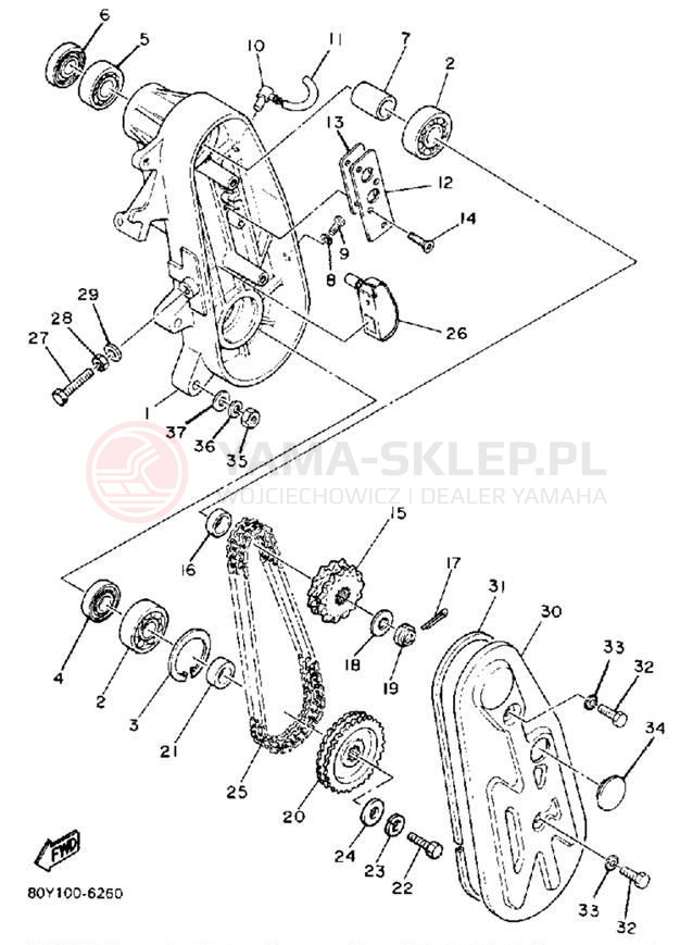 Schemat "Układ napędowy" do Yamaha ET340TL