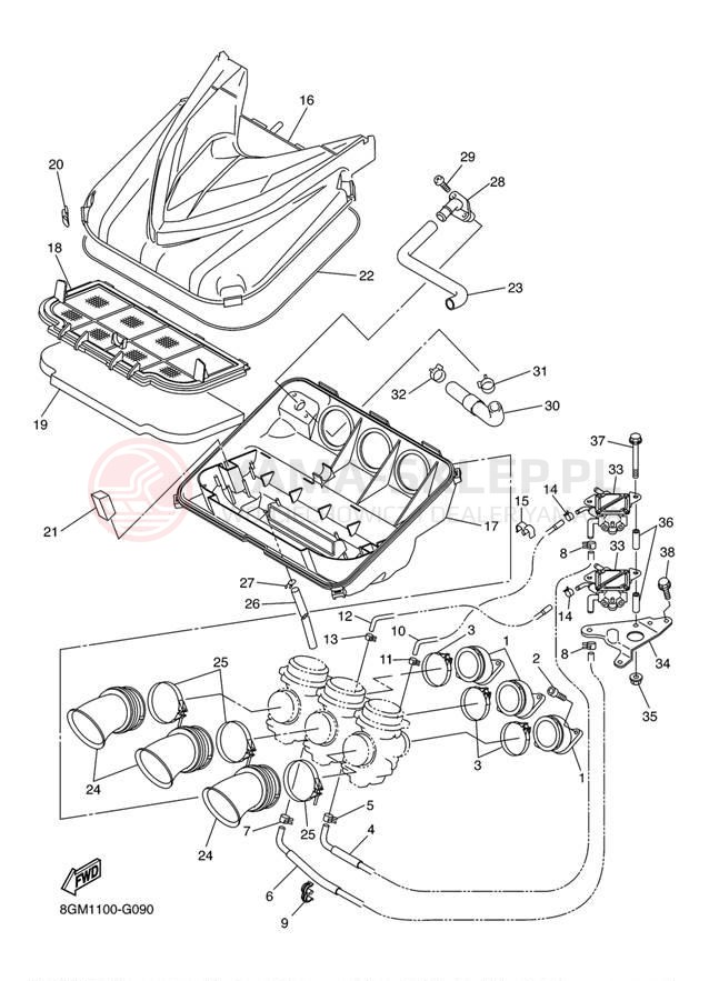 Schemat "Wtrysk paliwa" do Yamaha RS VECTOR_GT RS90RYW/RS90GTYB