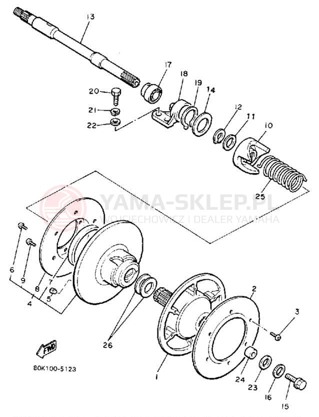 Schemat "Przeniesienie napędu" do Yamaha PHAZER II PZ480P