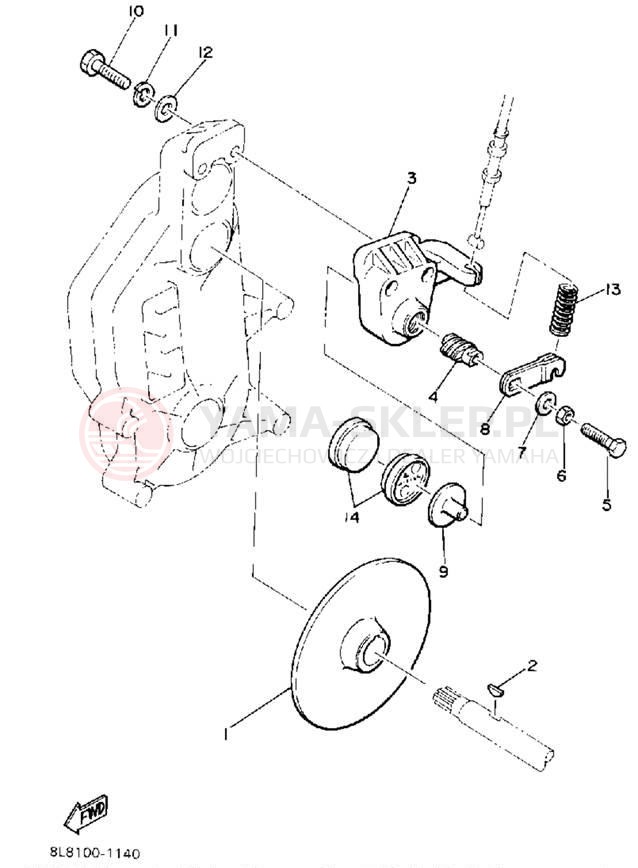 Schemat "hamulec" do Yamaha SRV SR540L