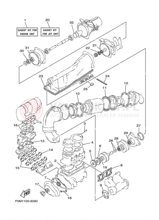 Schemat "Zestaw naprawczy" do Yamaha XL700 XL700C