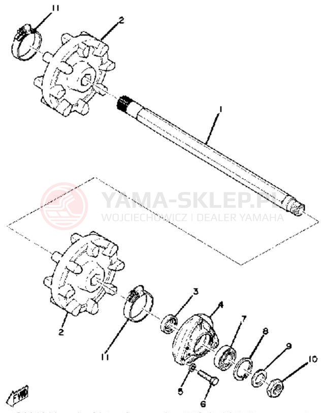 Schemat "Przednia ośka" do Yamaha EX440C
