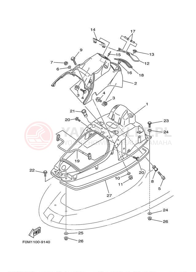 Schemat "ENGINE HATCH" do Yamaha XL700 XL700C