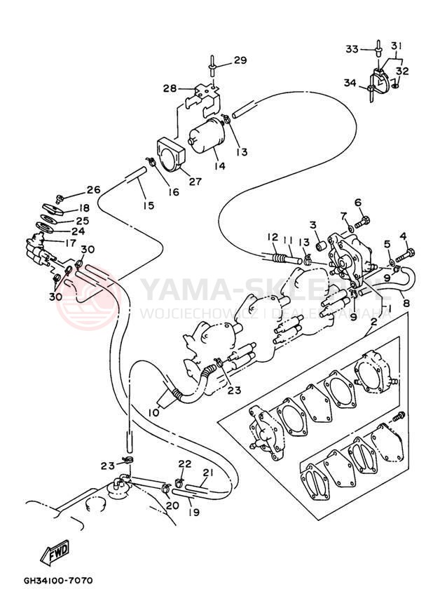 Schemat "Układ paliwowy" do Yamaha WAVE VENTURE 1100 WVT1100V