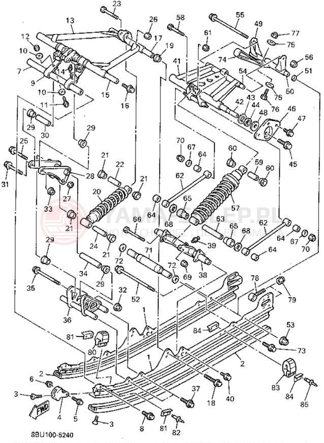 Schemat "Zawieszenie gąsiennicy" do Yamaha VMAX-4 800 VX800V