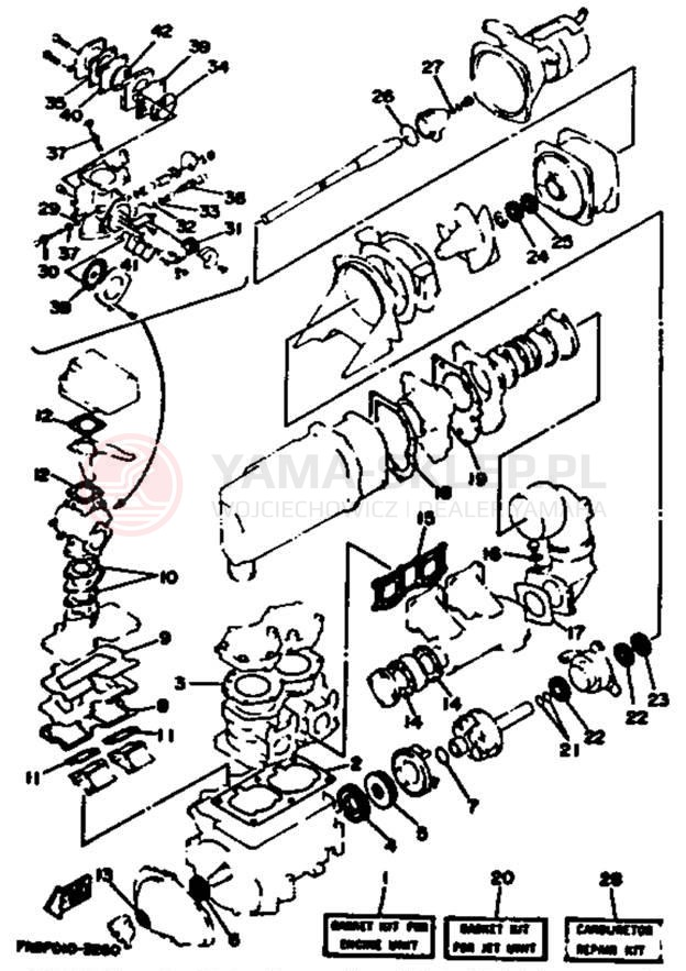 Schemat "Zestaw uszczelek" do Yamaha WRB650R_61