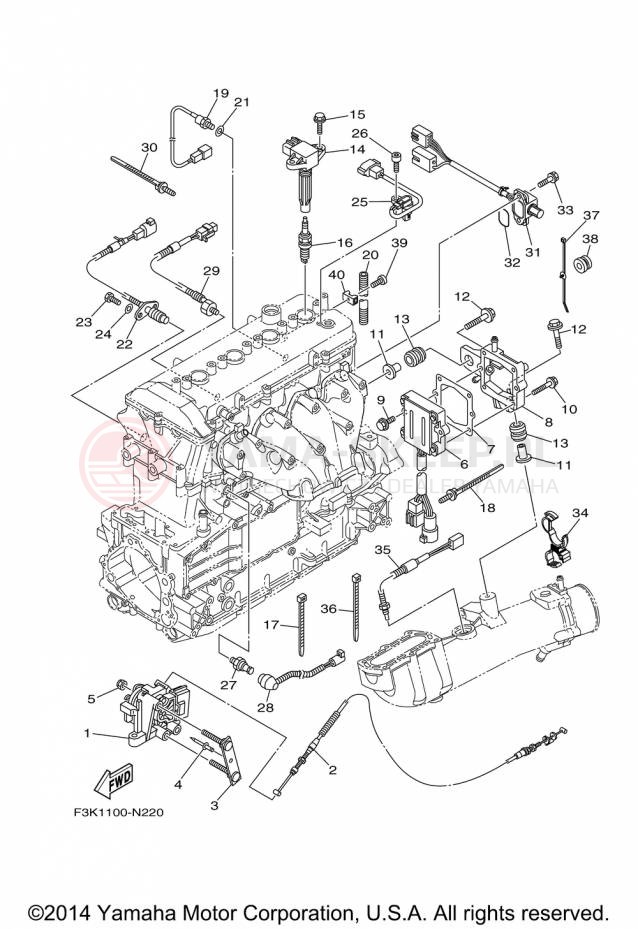 Schemat "układ elektryczny" do Yamaha WAVERUNNER FZS GX1800AP