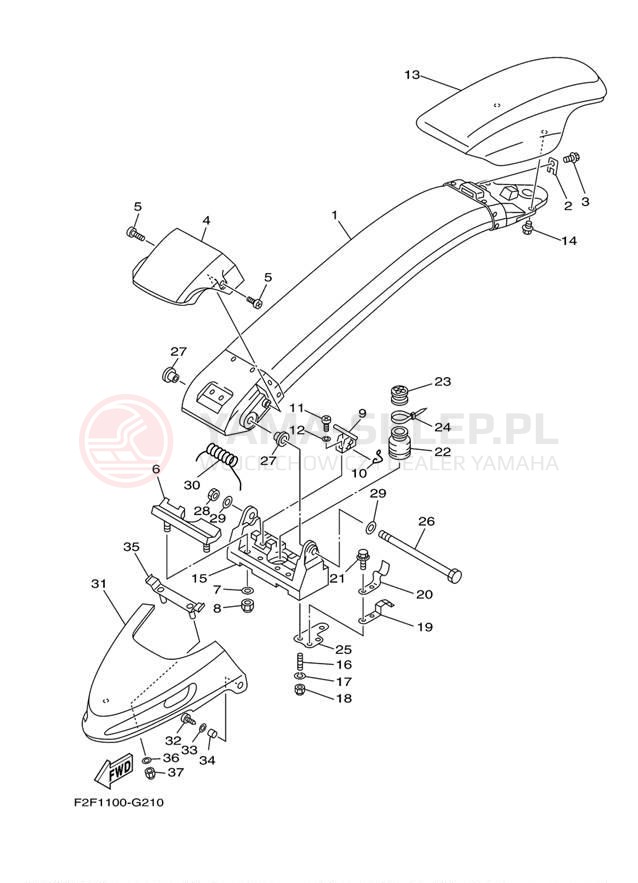 Schemat "Półki zawieszenia" do Yamaha WAVERUNNER SUPER JET SJ700BN