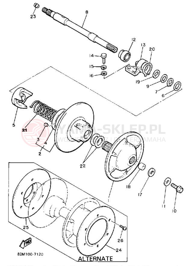 Schemat "Przeniesienie napędu" do Yamaha EXCITER EX570M