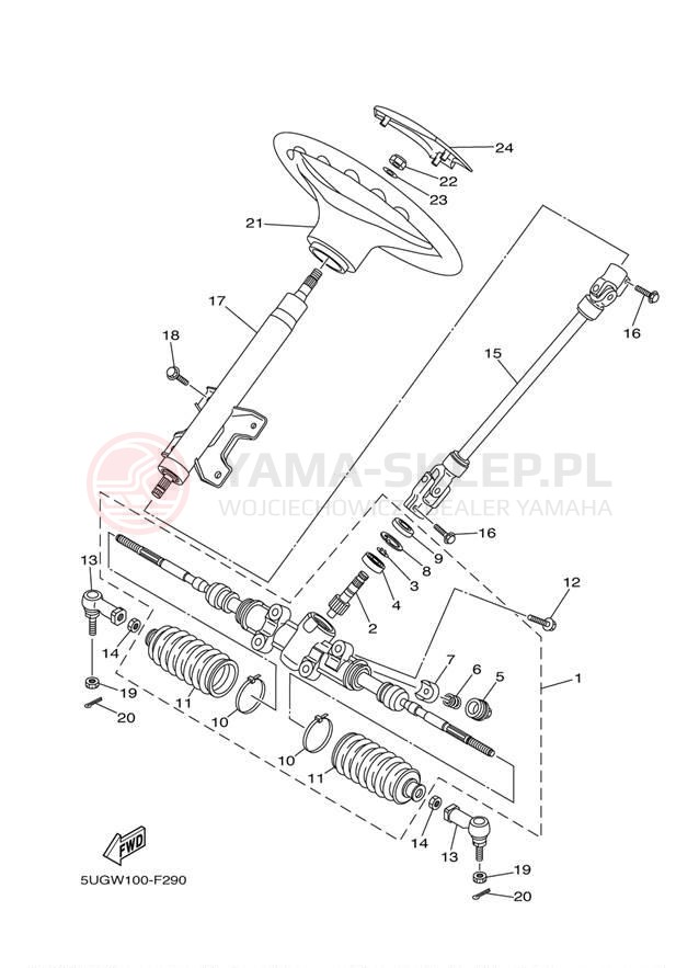 Schemat "Półki zawieszenia" do Yamaha RHINO 700 FI YXR7FYL/YXR7FYGR