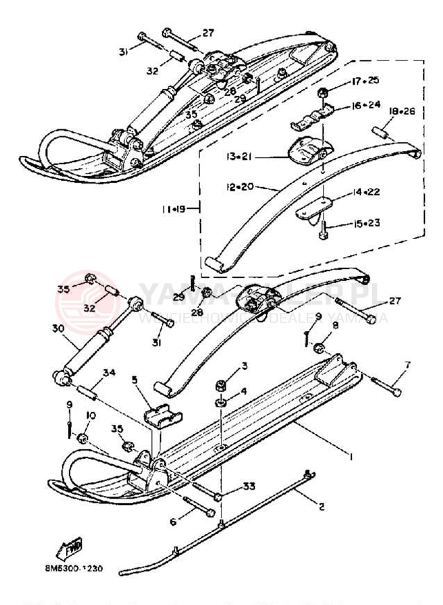 Schemat "płozy" do Yamaha SS440 SS440H