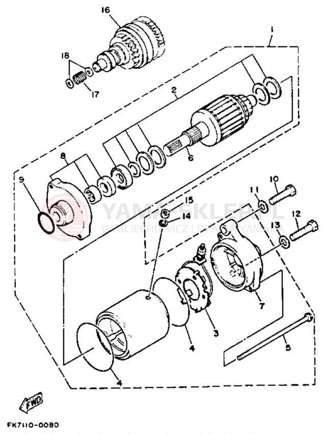 Schemat "rozrusznik" do Yamaha WAVE RUNNER III WRA650RA