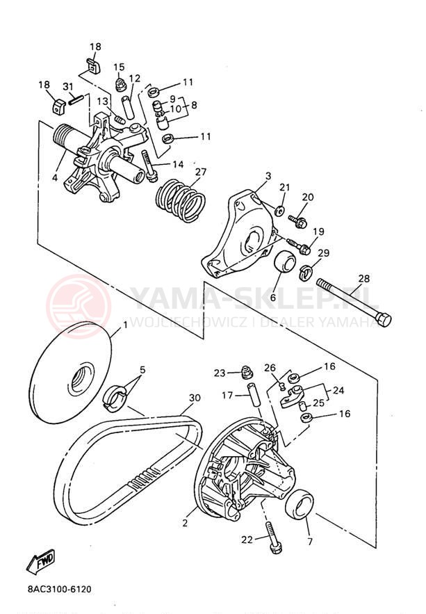 Schemat "PRIMARY SHEAVE" do Yamaha VK540 II VK540EA