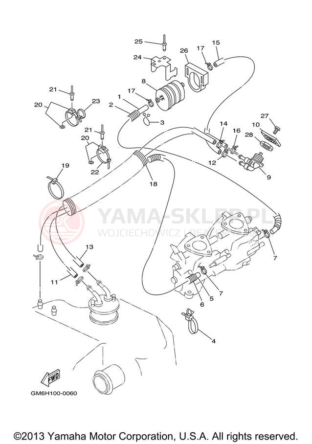 Schemat "Układ paliwowy" do Yamaha SJ700BG