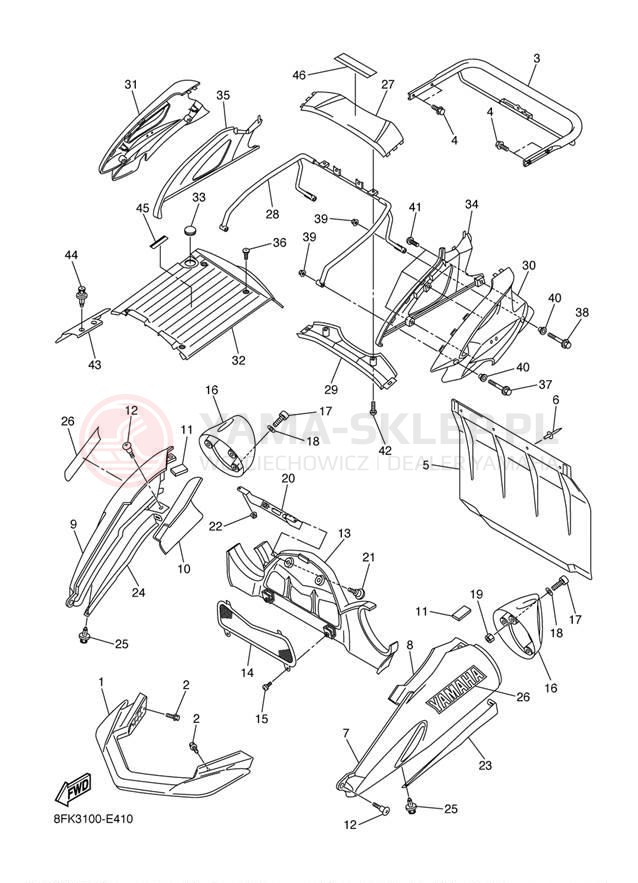 Schemat "zderzak" do Yamaha VECTOR MOUNTAIN RS90ML/RS90MSL