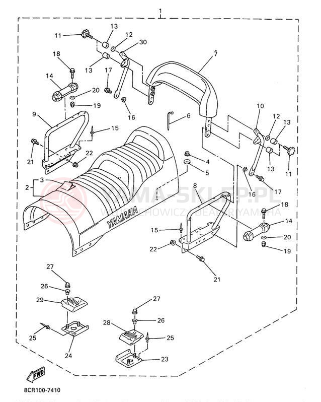 Schemat "siedzenie" do Yamaha MOUNTAIN MAX 700 MM700A/MM600A