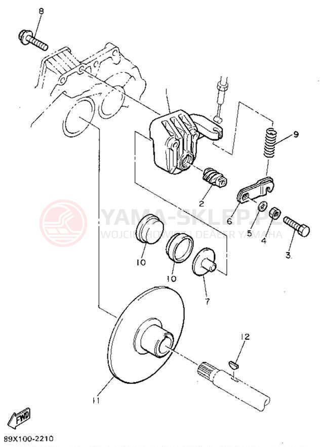 Schemat "hamulec" do Yamaha ENTICER II LT ET410TRV